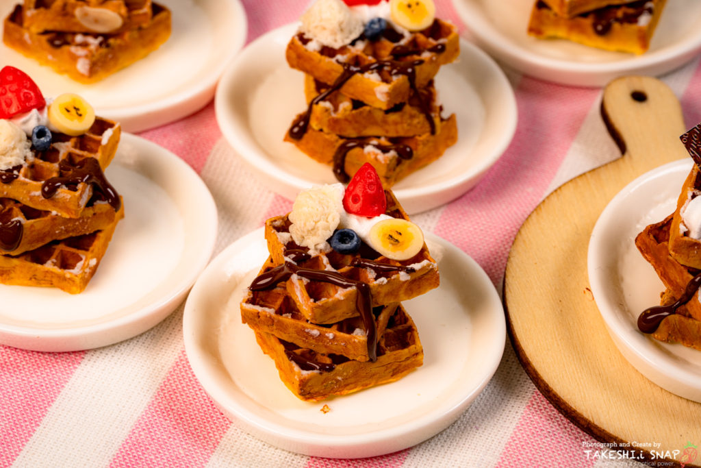 ワッフル-樹脂粘土スィーツデコ-みかんくらふと