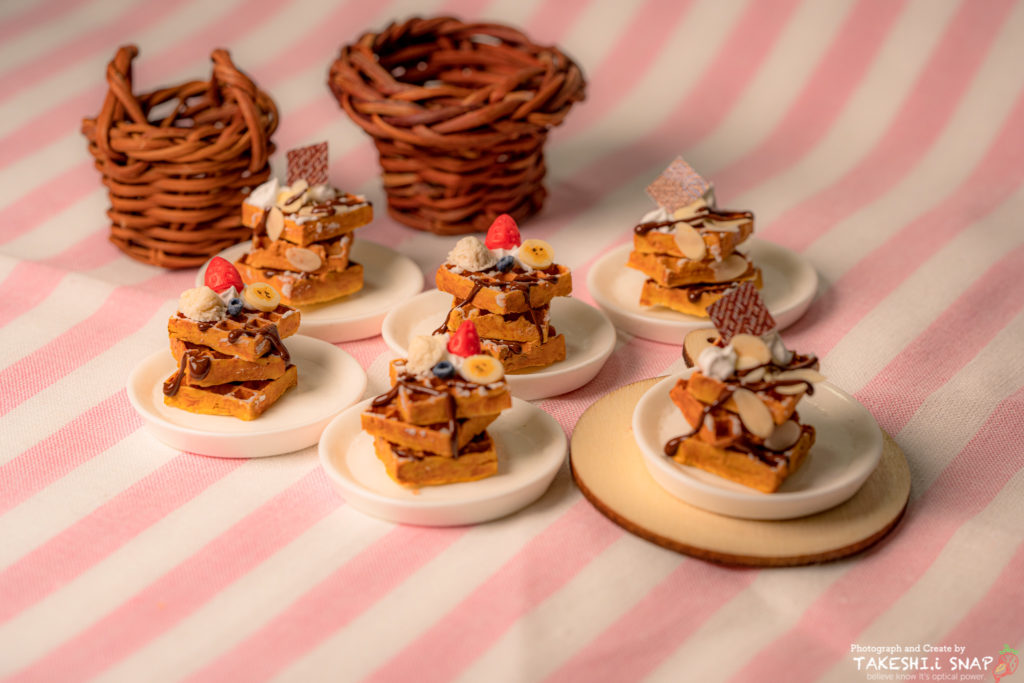 ワッフル-樹脂粘土スィーツデコ-みかんくらふと