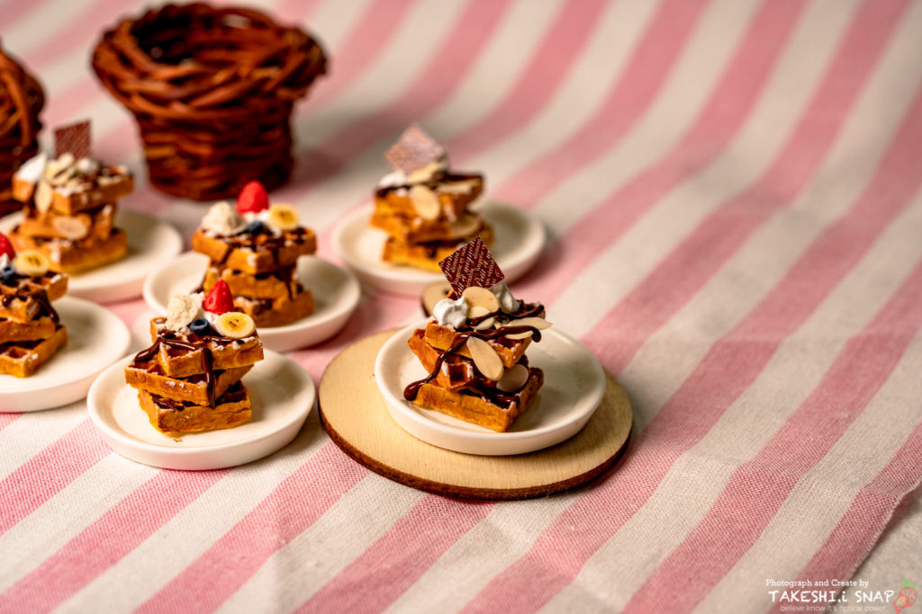 ワッフル-樹脂粘土スィーツデコ-みかんくらふと